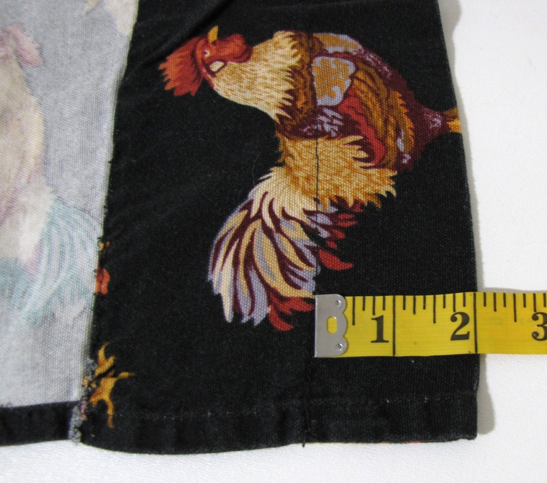 Colorful Rooster Black-Background Print Kitchen Valance Farmhouse Country 49″X17