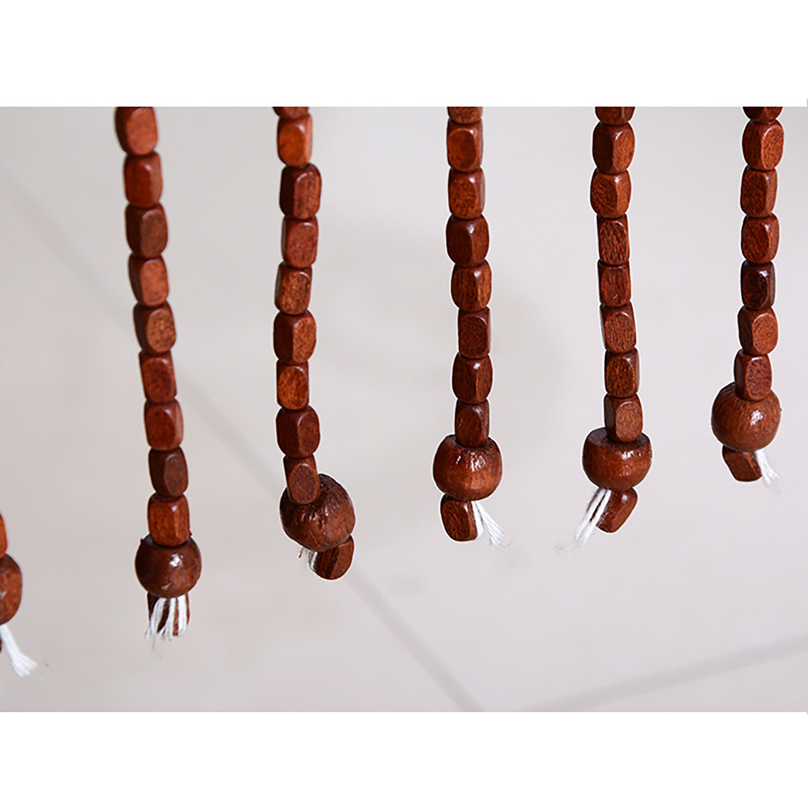 Natural Wood Bamboo Beaded Curtain Fly Screen Bedroom Bath Doorway Porch Divider