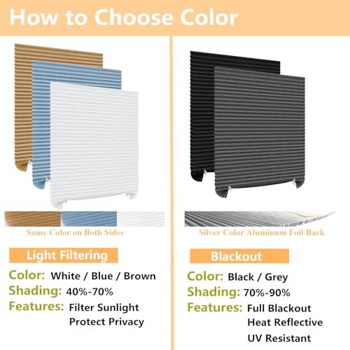 Window Blinds Cordless No Drill Cut to Size Clip On 24″W x 59″H White – 1 Pack