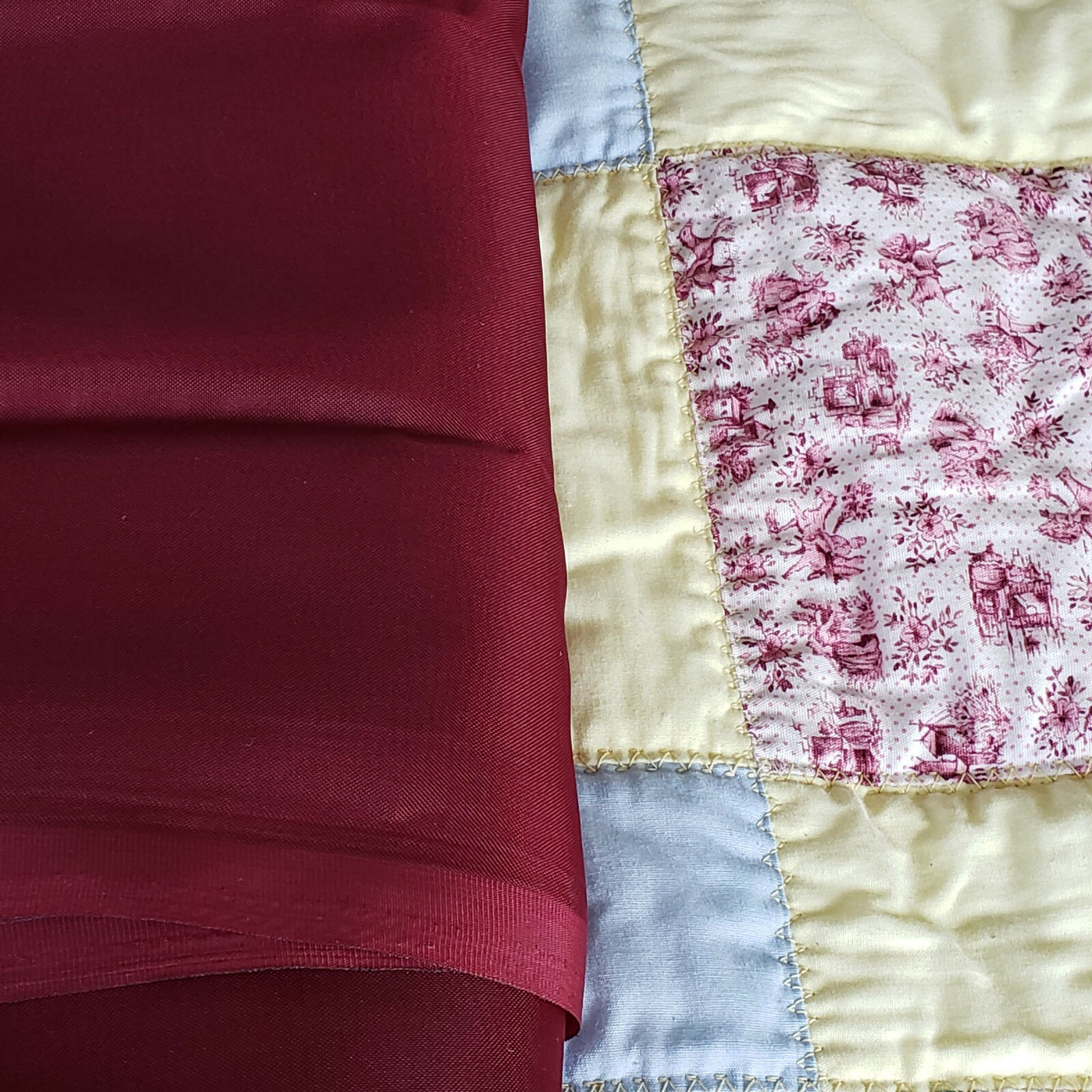 Scarf Valance Window Topper, Burgundy Voile Sheer Swag Curtain Accent, 55″x210″