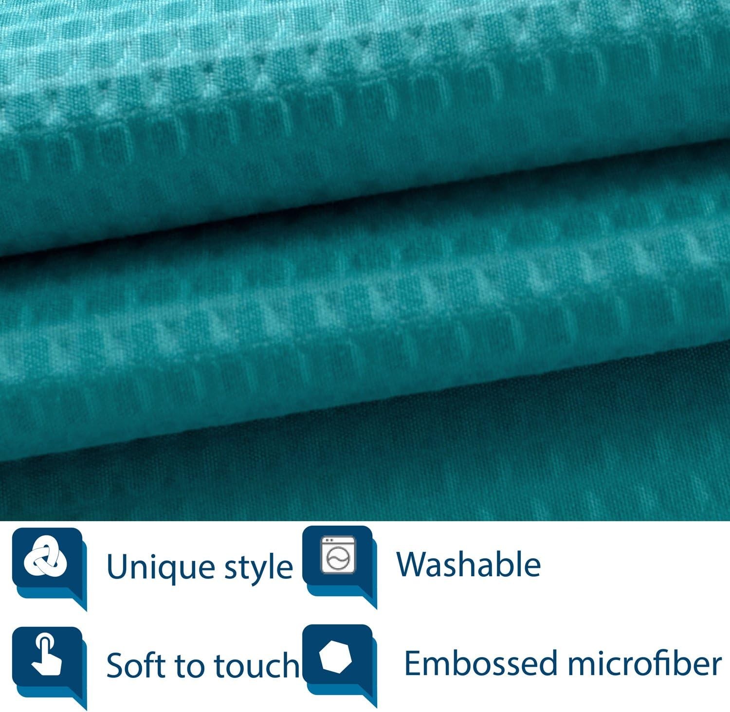 Barossa Design Soft Microfiber 70"W x 72"L (Pack of 1), Turquoise