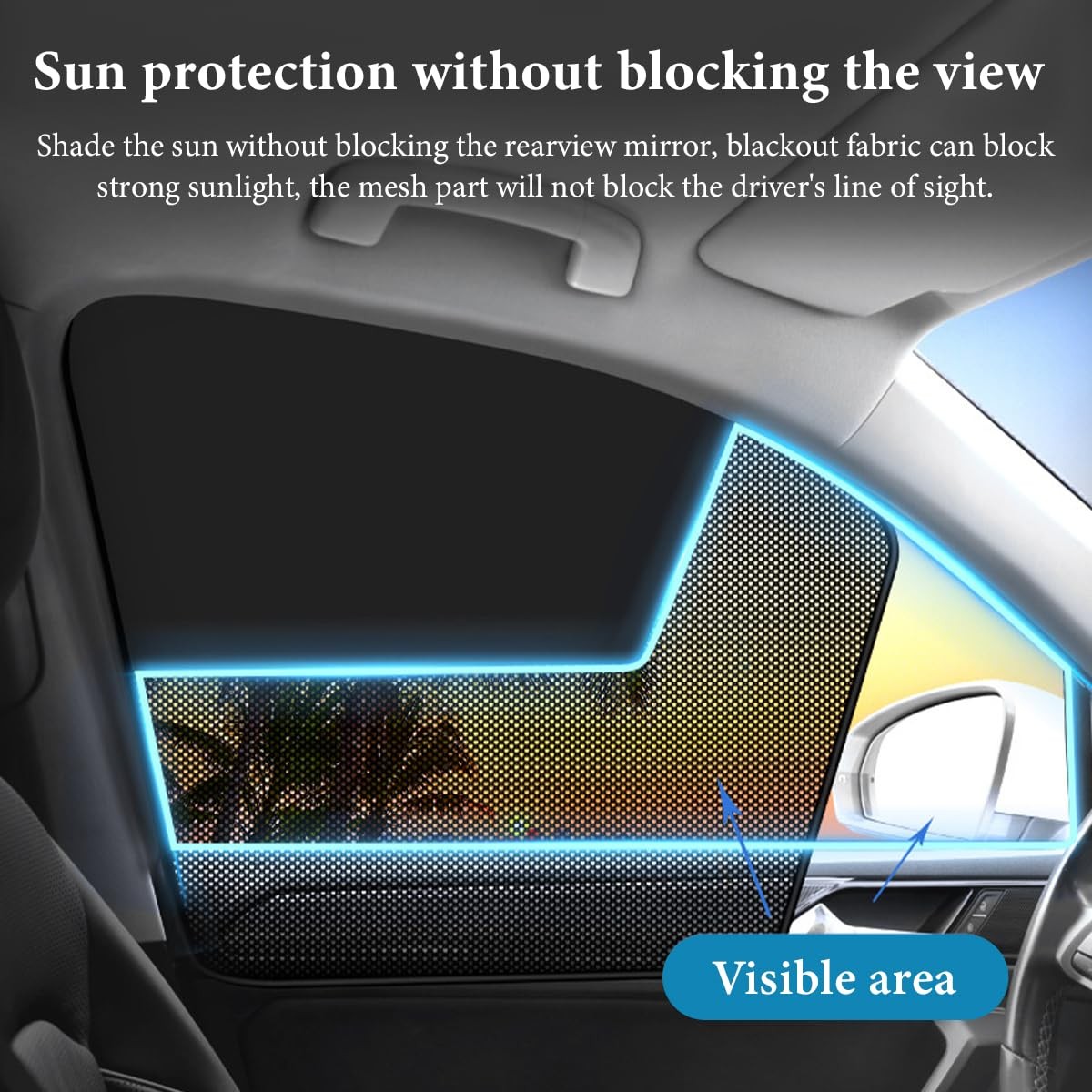 Car Magnetic Window Shades Auto Front Seat Side Window Covers 2PCS Auto Window