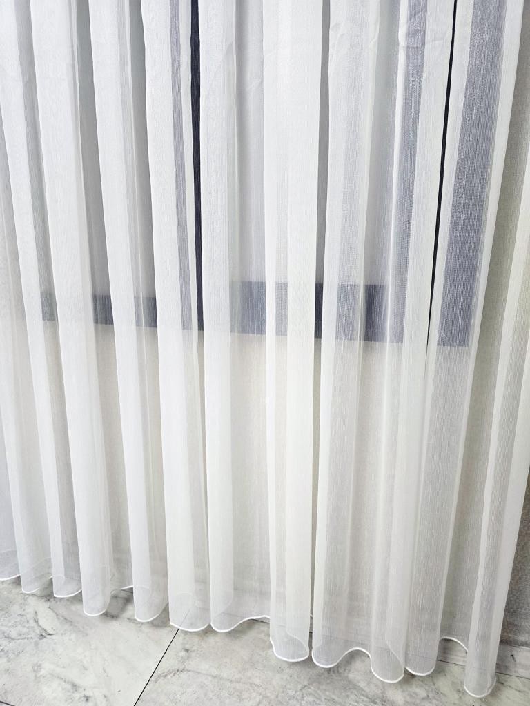 Glitter Fabric Tulle Curtain 1 to 3 pleated, Ecru Color, Light filtering, ET4030