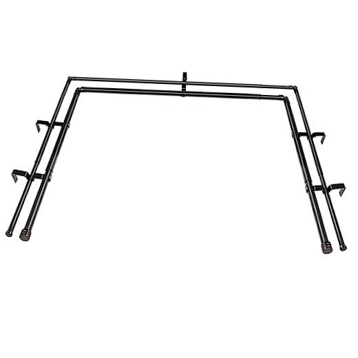 Double Bay Window Curtain Rods 36 to 72 Inches(Center Rod) | 20 36-72″ Black