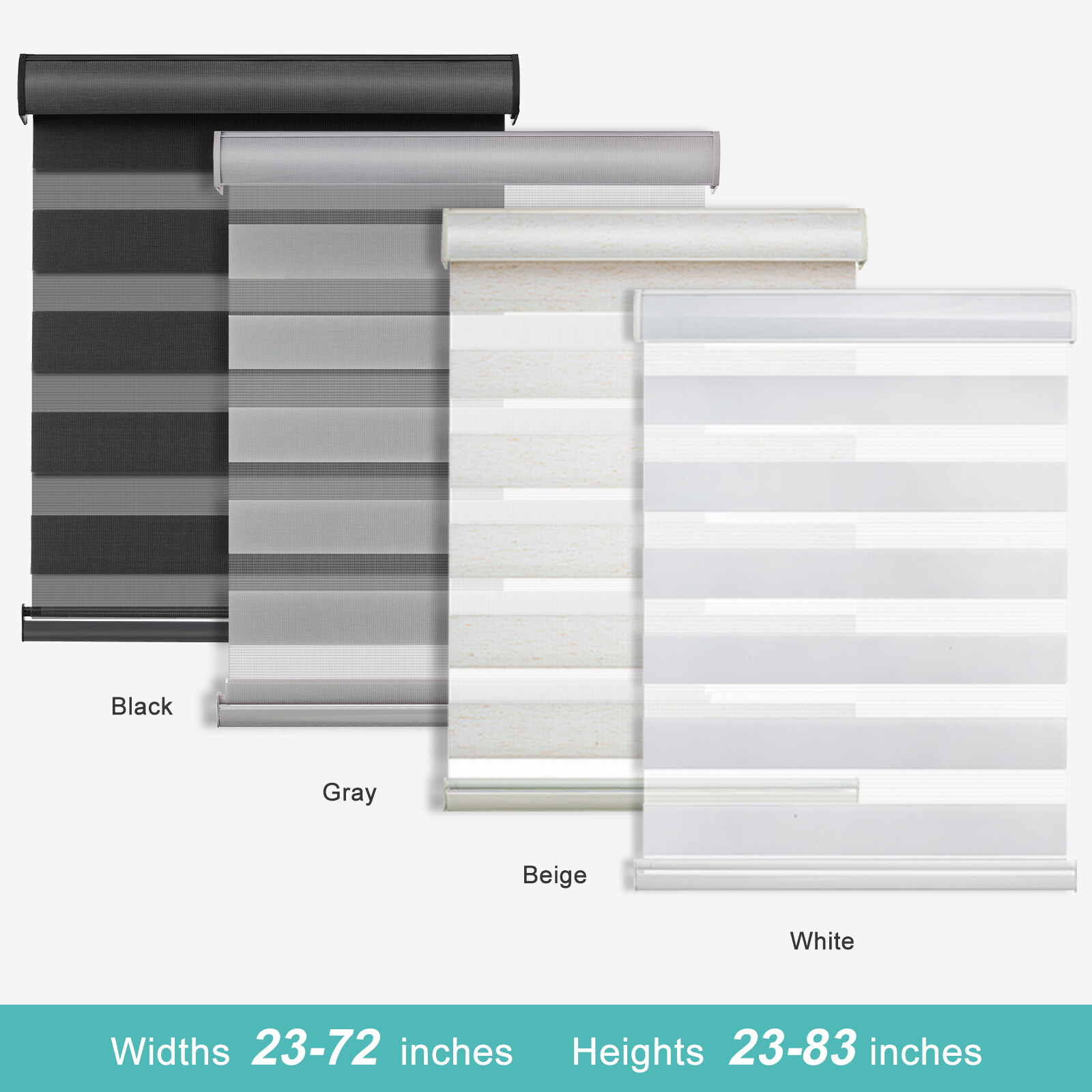 85% Blackout Dual Zebra Roller Blinds Window Shade Curtains,Easy To Install