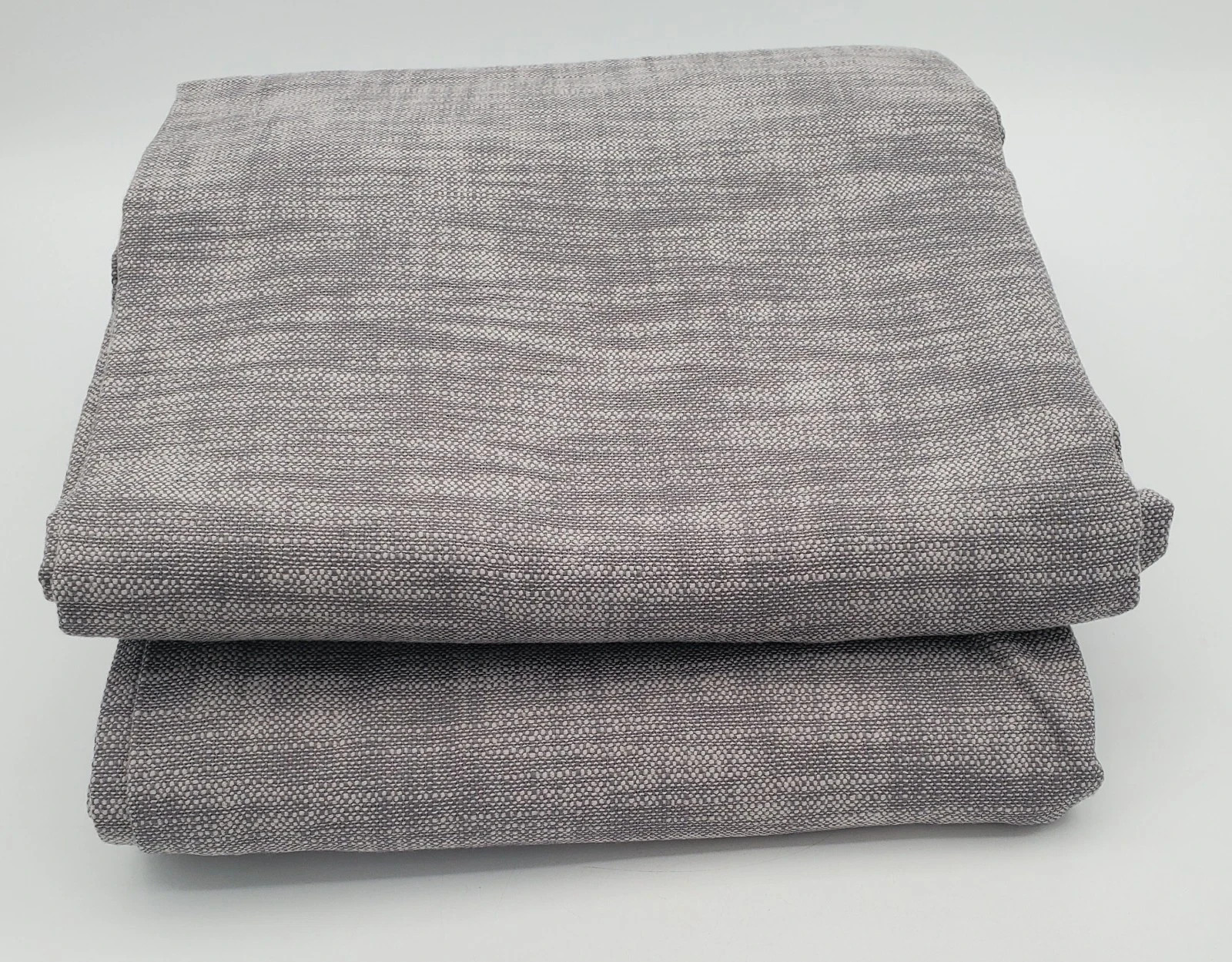 Pair Pottery Barn Seaton Textured Cotton Curtains 50×96 Gray Lined Panels