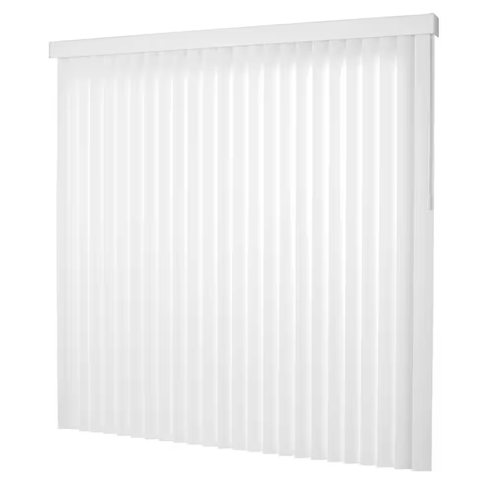 Crown White Cordless Smooth Vertical Louvers (9 Pack) – 3.5 In. W X 84 In. L (Ac