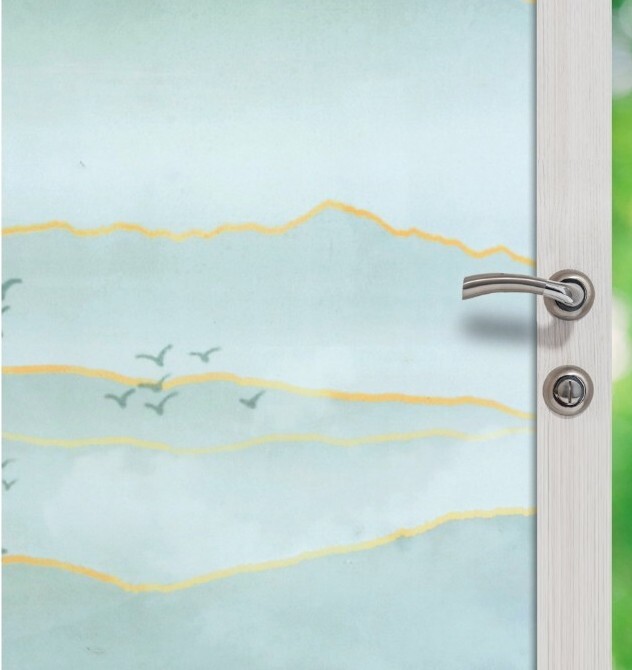 Privacy Window Film ~ Frosted Window Sticker ~ 17.7″ x 78.7″ ~ MARBLE LANDSCAPE