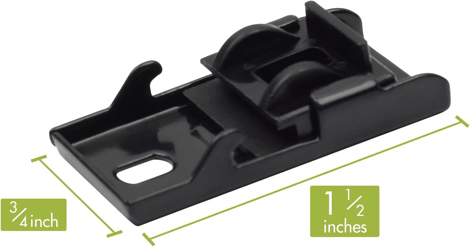 Black Ceiling Mount Brackets for Flexible Curtain Track, Bendable Curtain Track
