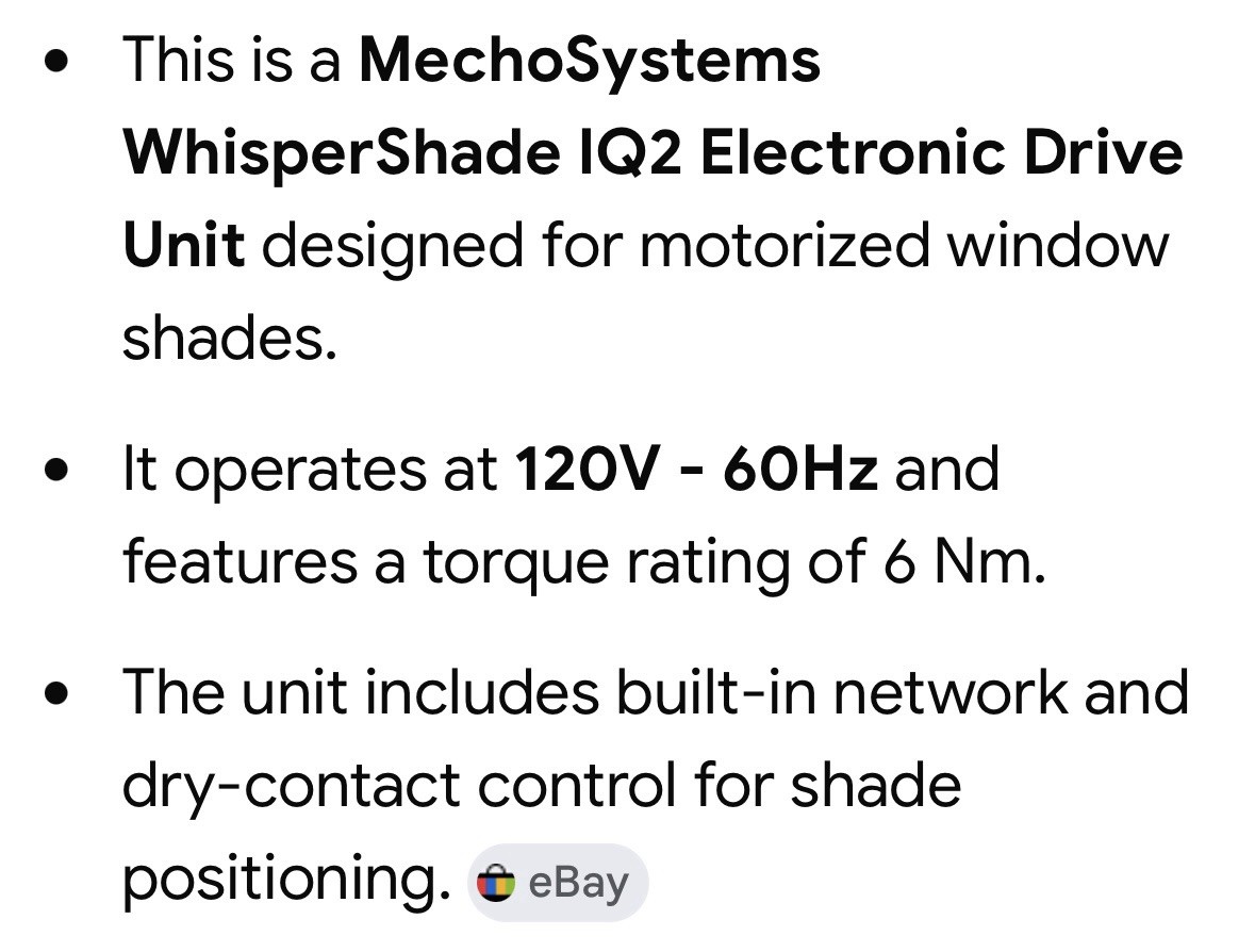 Window Shade Motors (13 Units) MechoSystems WhisperShade IQ2 Electronic Drive