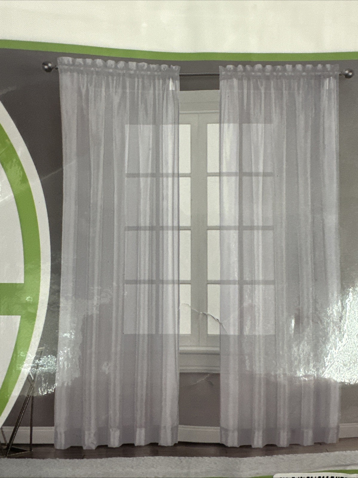 Oakias White Sheer Curtains 100 Polyester 54Wx84L (Pack of 2),