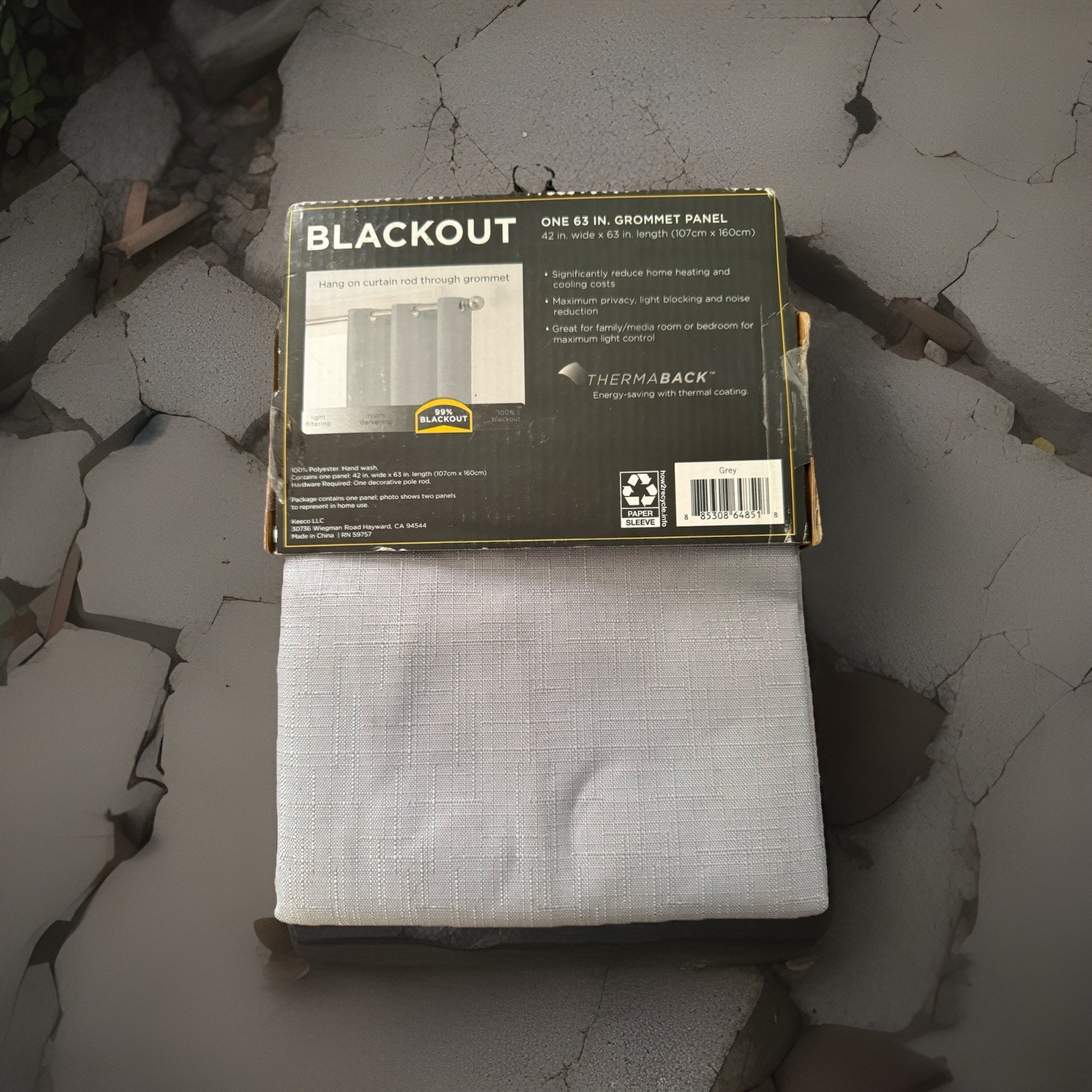 Eclipse Blackout Grommet Panel Dayton Grey 42x63in Noise Reducing Thermal Energy