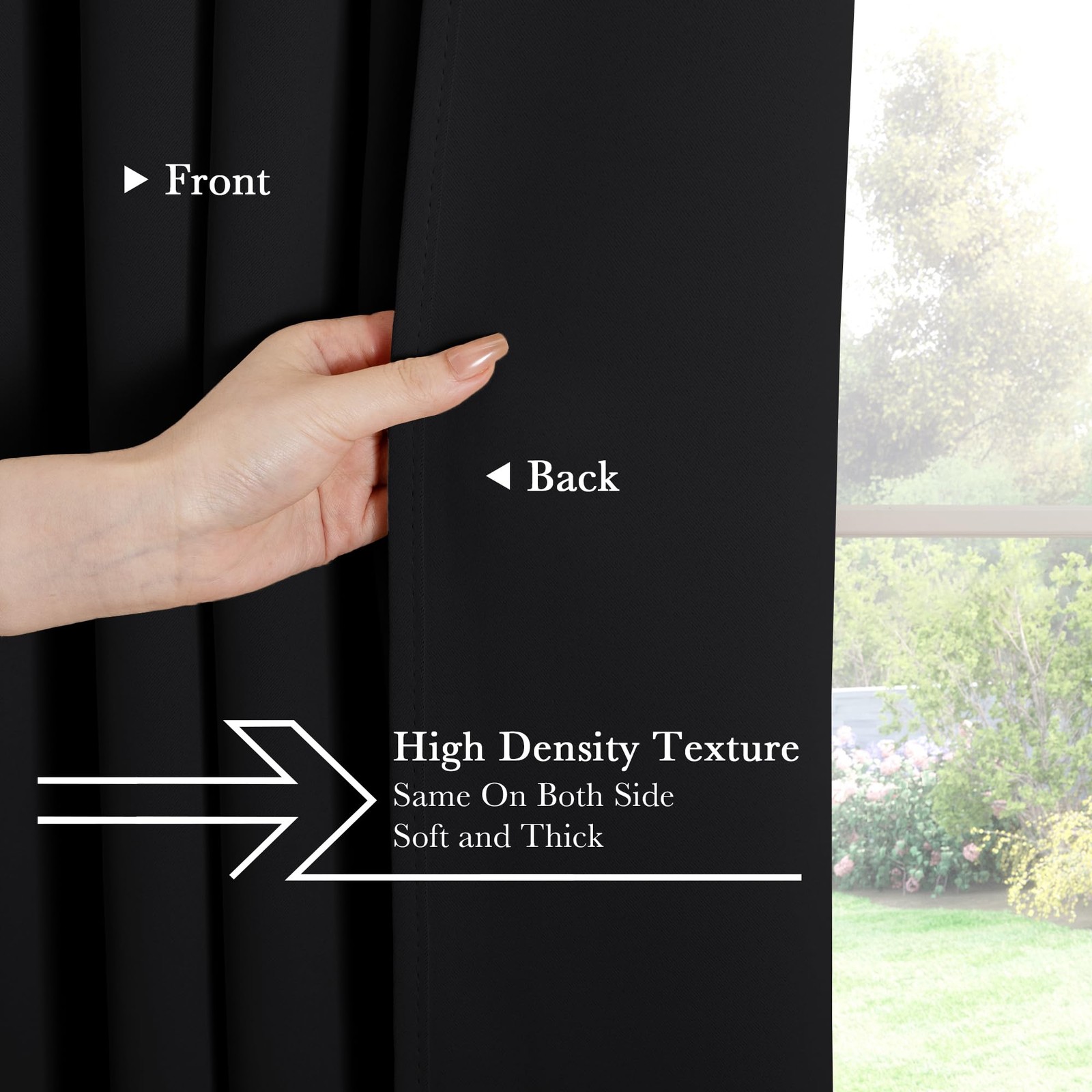 Short Blackout Curtains 45 inch Long -Thermal Insulated Black Curtains, 2 Panels