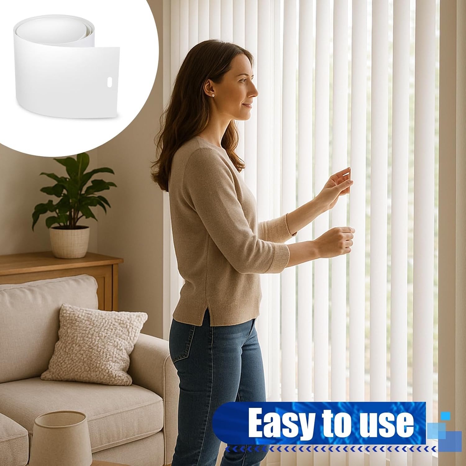 10 Pack White Vertical Blind Replacement Slats Curved Smooth 82.68″ x 3.50″ Easy