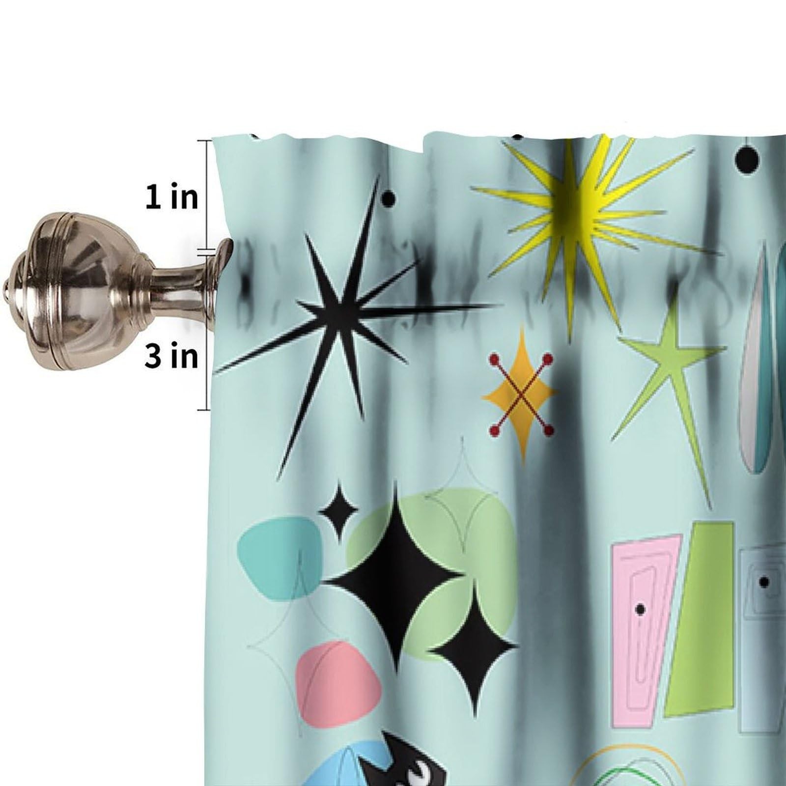 Vintage Retro Valance Curtains Mid Century Modern Decor Kitchen Farmhouse Bed…