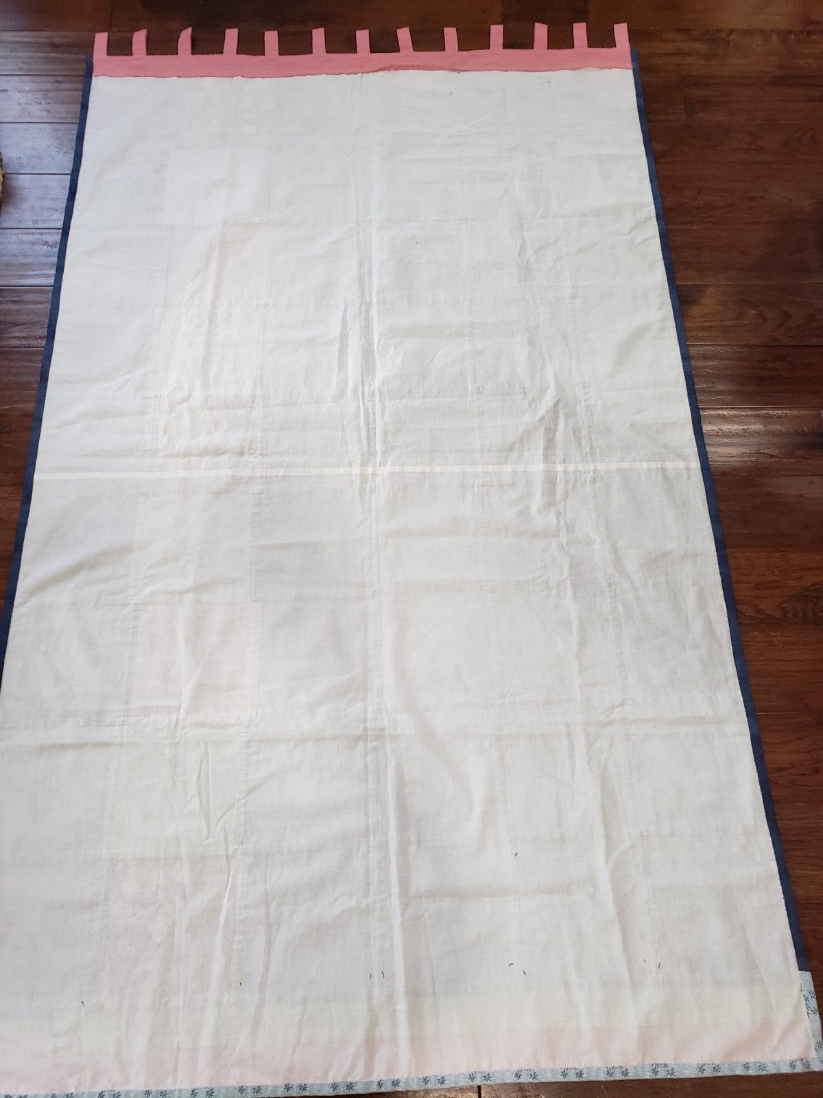 Vintage Patchwork Curtain Panel Handmade 43.5×73” Cotton Rustic Celestial Kids