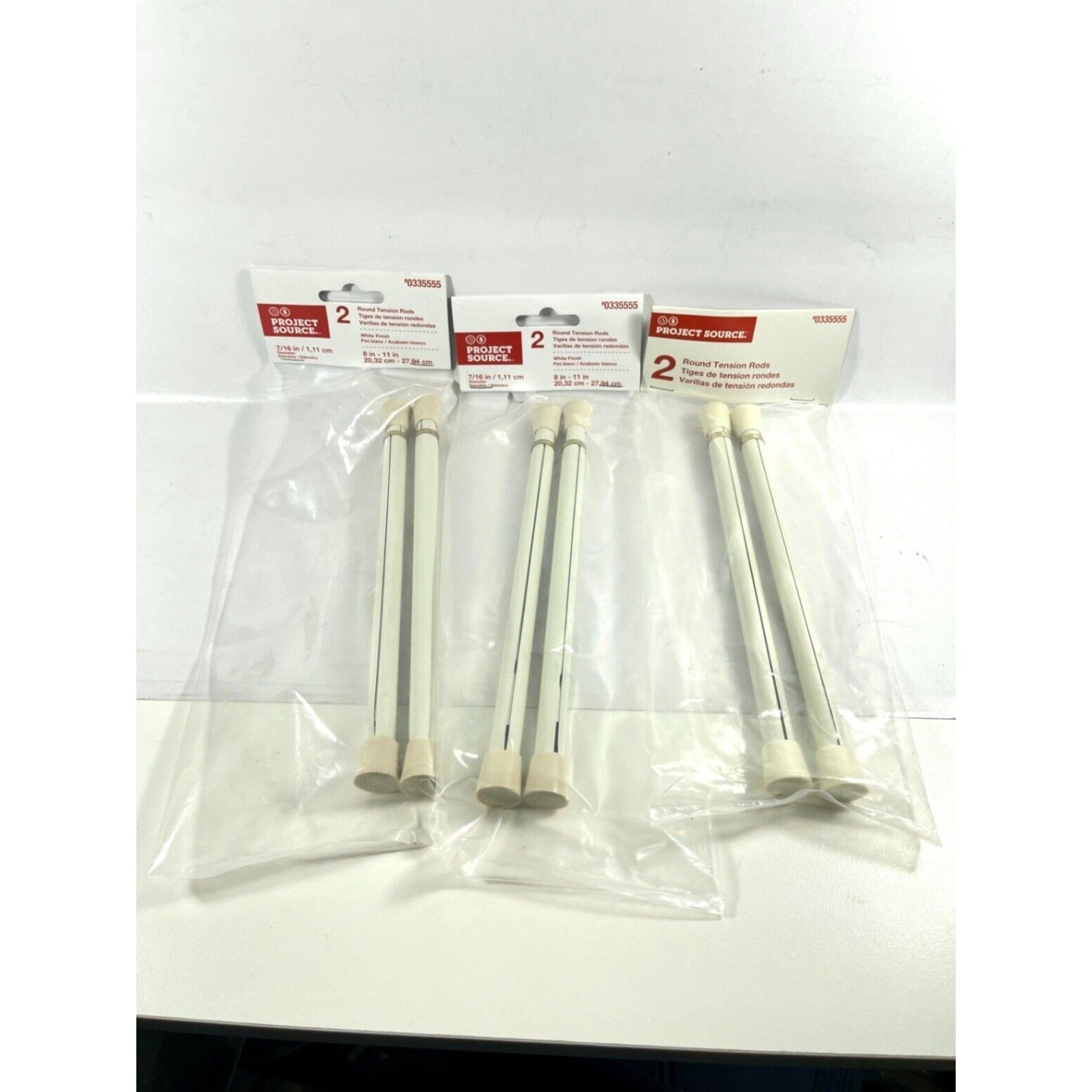 Lots Of Three Project Source 27703PHHLG Round Tension Rods 7/16 in 0335555