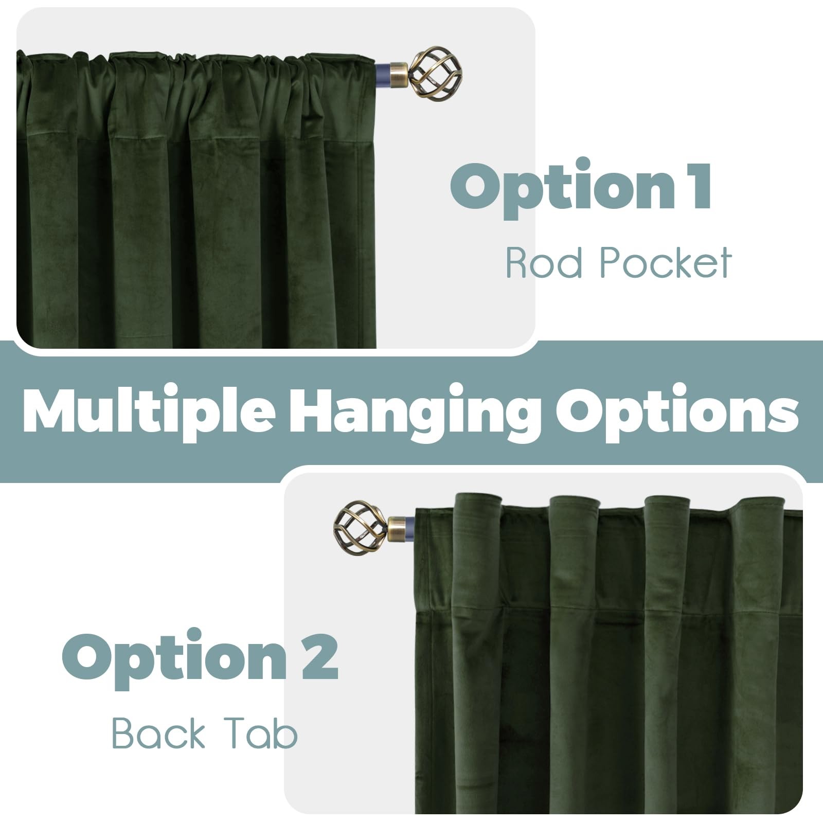 Olive Green Velvet Blackout Curtains 84 Thermal Insulated Room Darkening Drapes