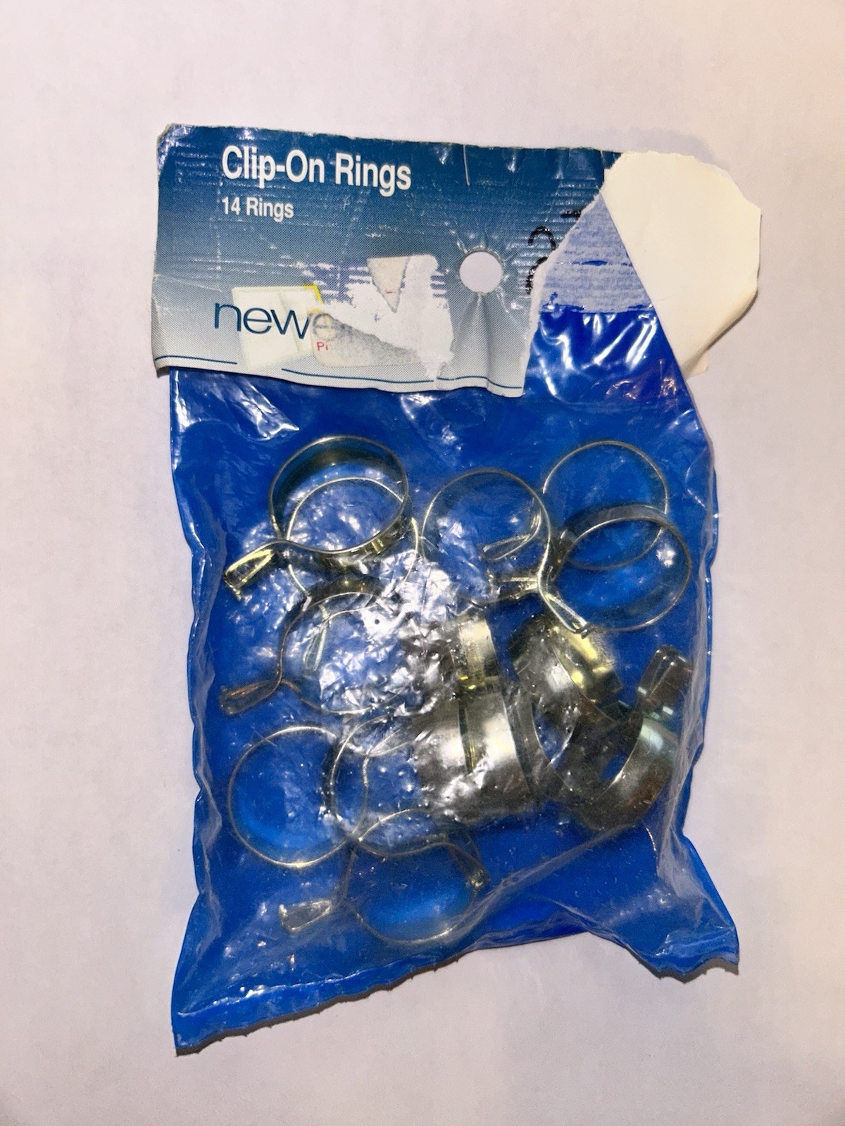14 Clip On Cafe Curtain Drapery Rings 7/8″ inside for 9/16″ Rod Brass By NEWELL