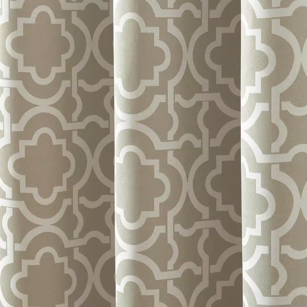 Barnett Trellis Taupe Polyester 40 In. W X 63 In. L Grommet Blackout Curtain (Si