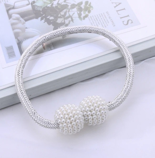 1/2PCS Pearl Magnetic Curtain Clip Tie Back Holder Home Decor