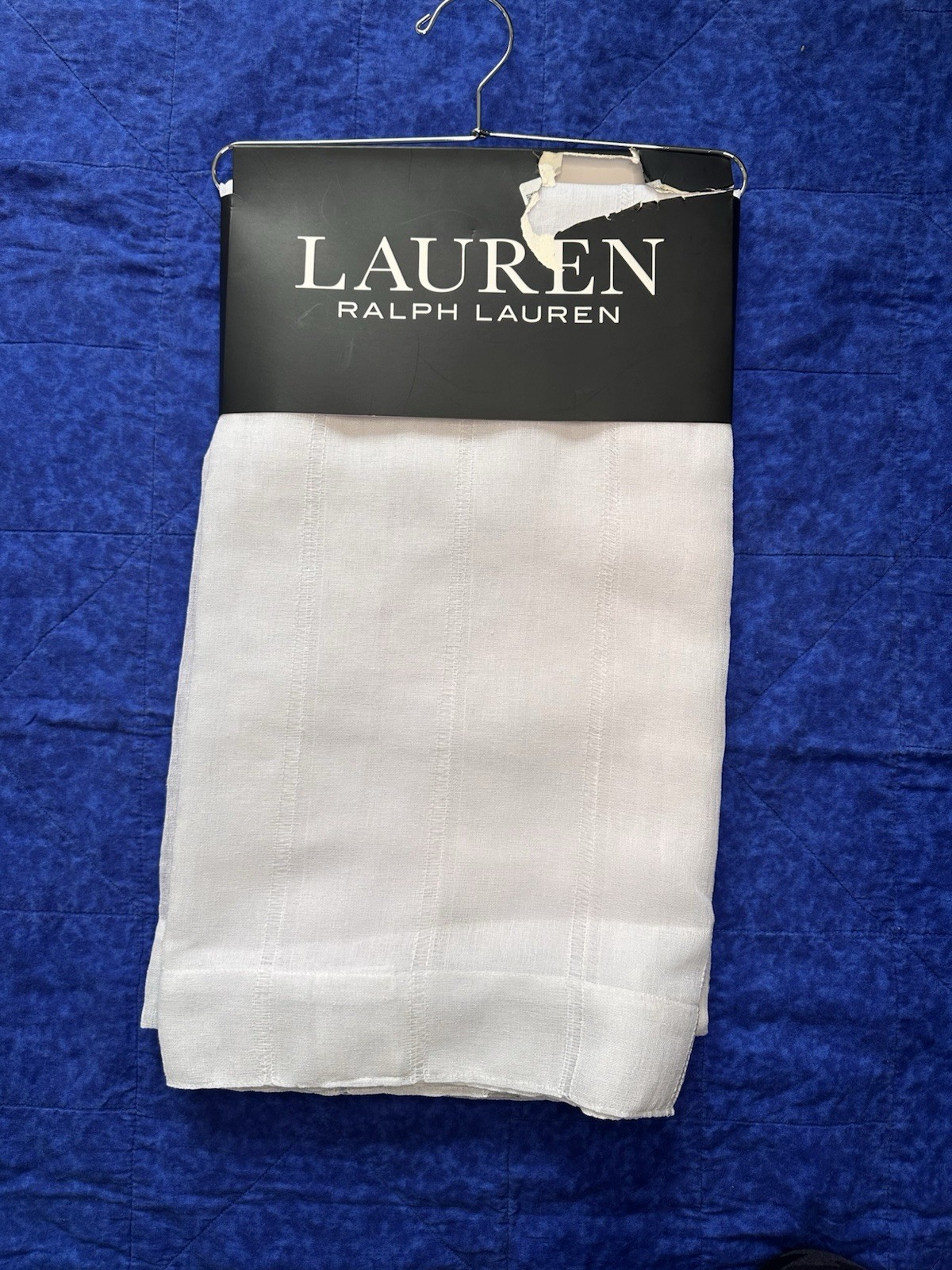 Ralph Lauren Hamilton White Window Curtains 2 Panels 54x 96″ Sheer Linen
