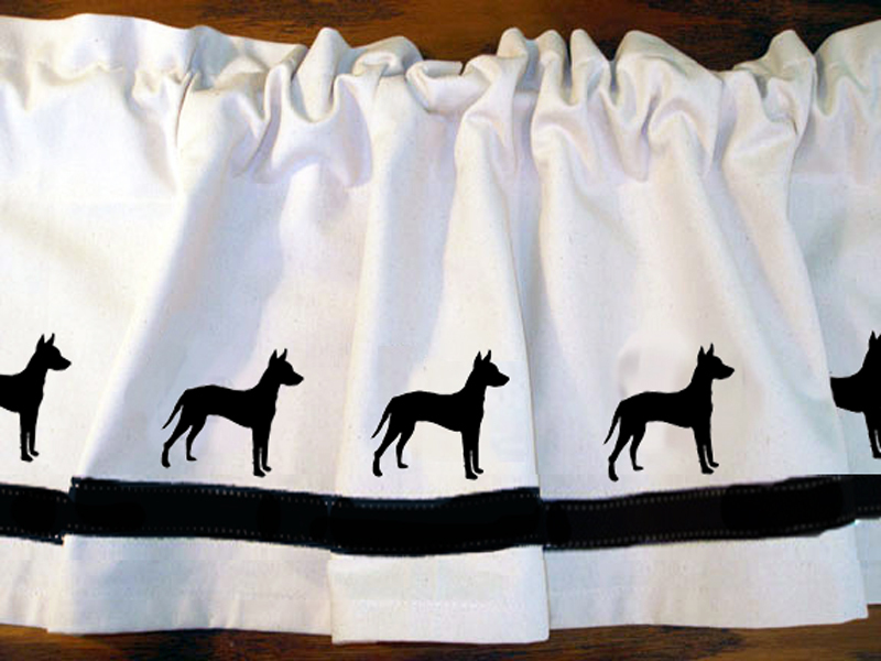 Xoloitzcuintli Xolo Mexican Hairless Dog Window Valance in Your Choice of Colors