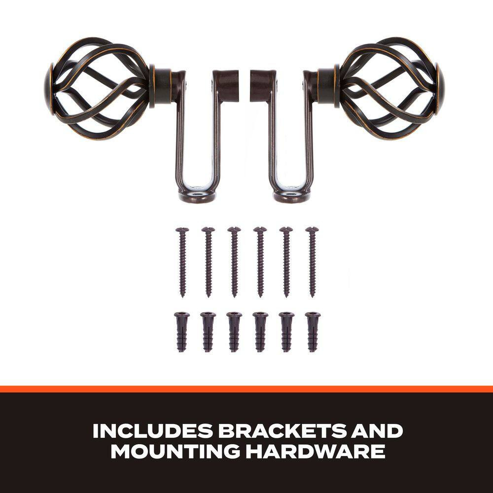 Cage Blackout 66 In.-120 In. Adjustable Single Wrap around Curtain Rod 5/8 In. D
