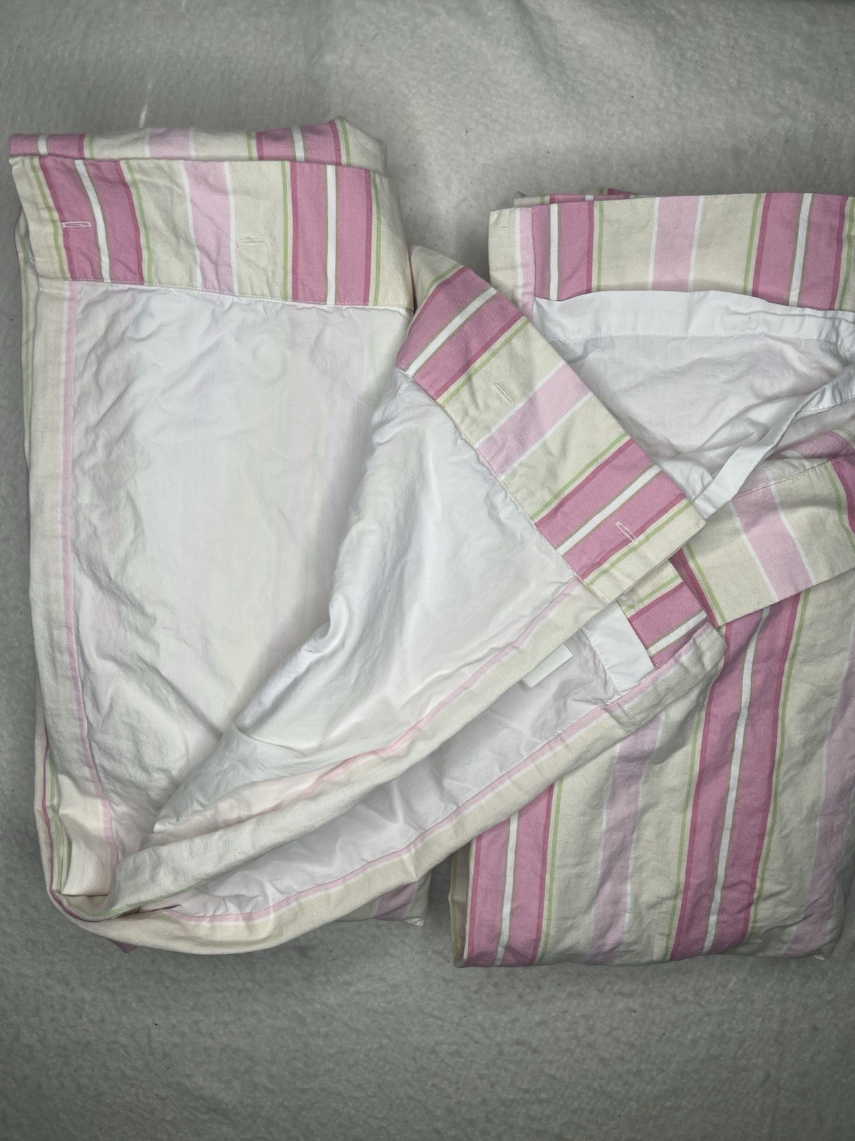 Set 2 Pottery Barn Kids Multi-colored Stripe curtain Panels 44×84 Pink