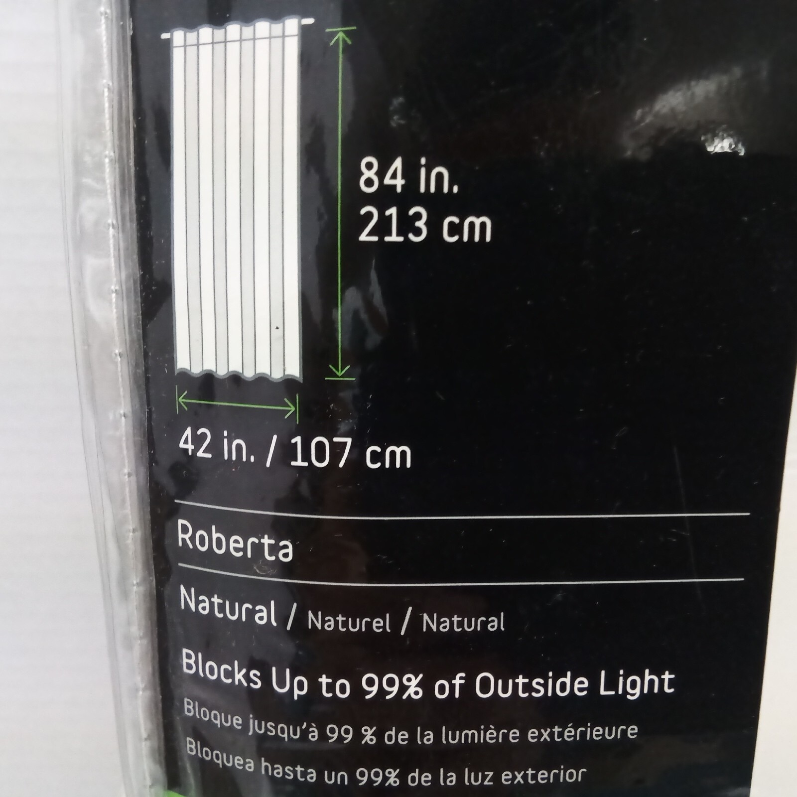 Style Selections Roberta 84″ Thermal Blackout Natural Curtain Panel 0029318 2pk