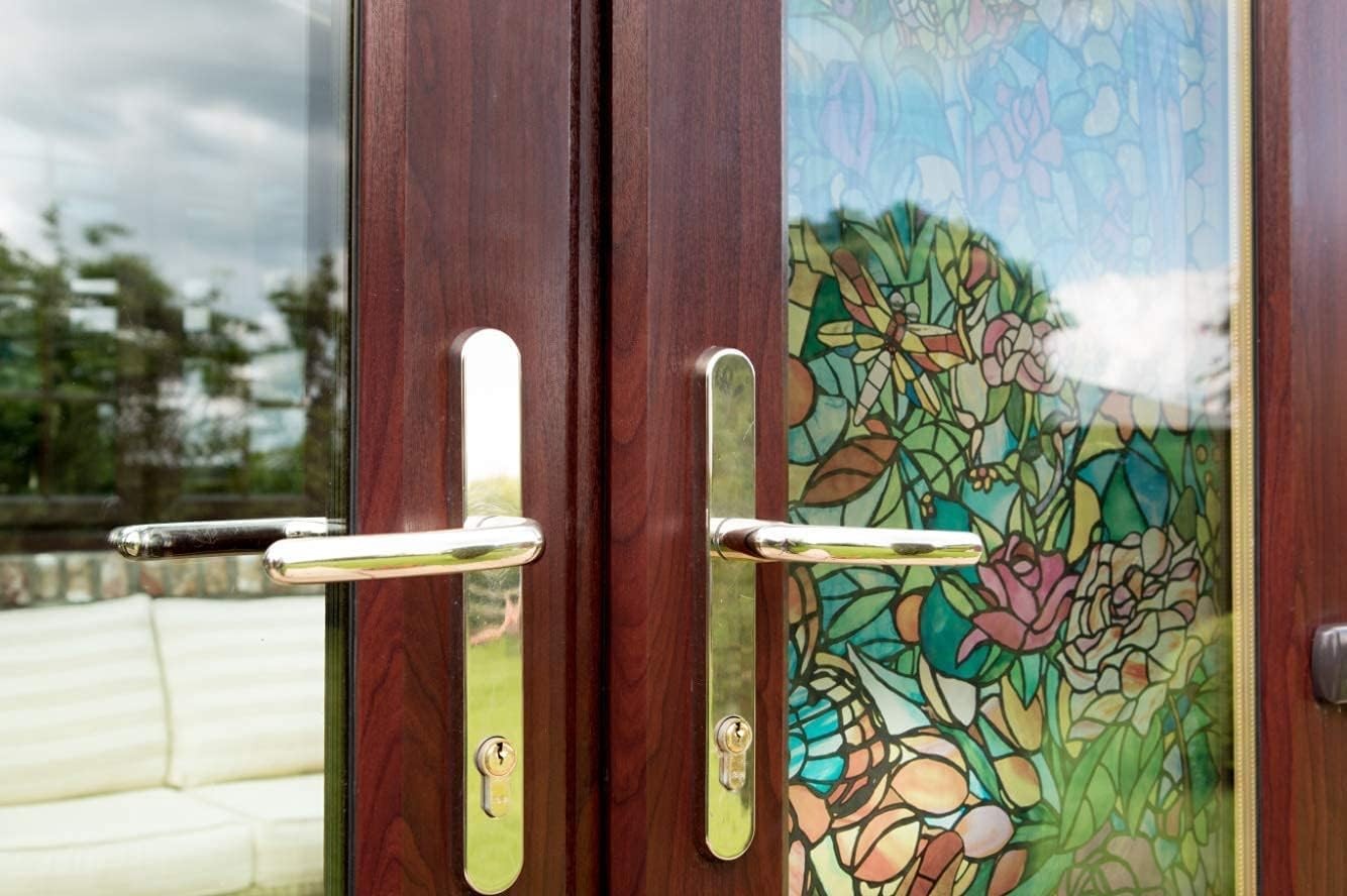Decorative Self Adhesive Window Film 17×78 Spring Chapel Tulia Vinyl PVC Film