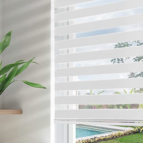 JOYDECO WHITE SHEER ZEBRA BLINDS CORDLESS 70″ W×75″ H – Scratch & Dent