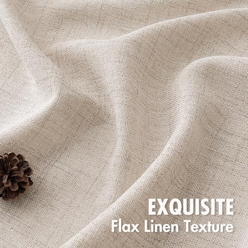 Textured Small Kitchen Window Curtains Over 30″W x 36″L (Pack of 2) Linen