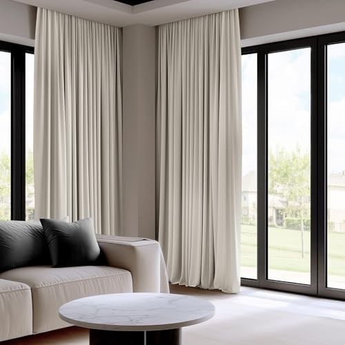 Polyester Extra Wide Room Darkening 100″W x 96″L (Pack of 1) Alabaster Beige