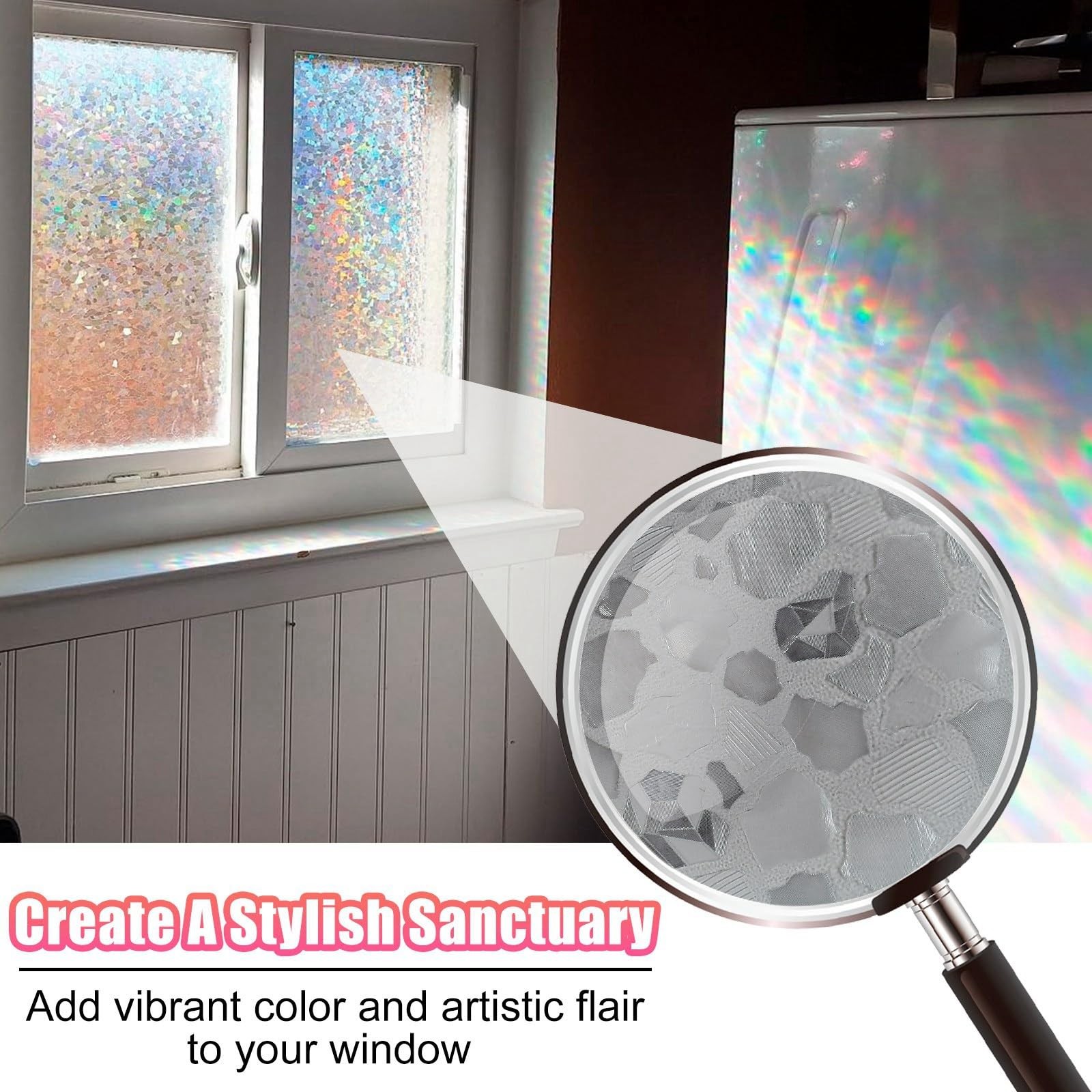Window Privacy Film, Pebble Decorative Static Cling Glass Sticker No Glue Rem…