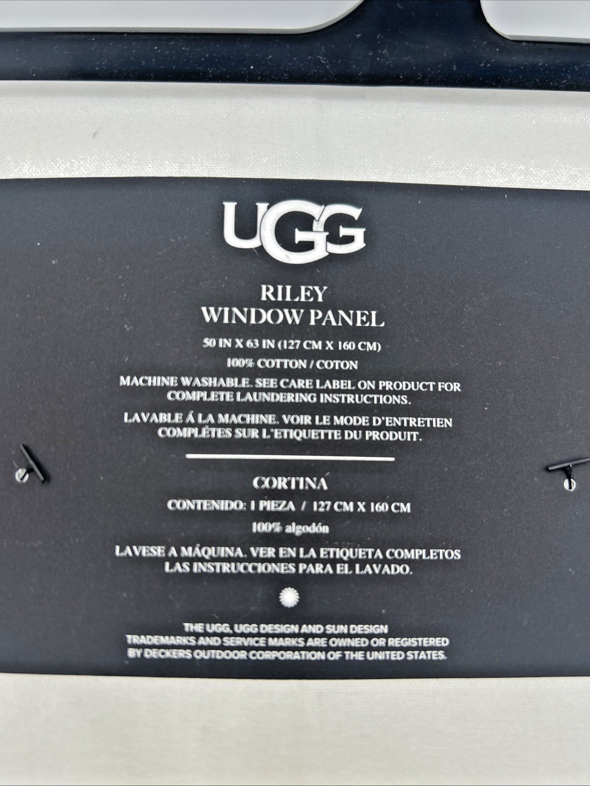 NWT UGG Bright White Riley Window Panel Riley 50×63 Crisp Clean