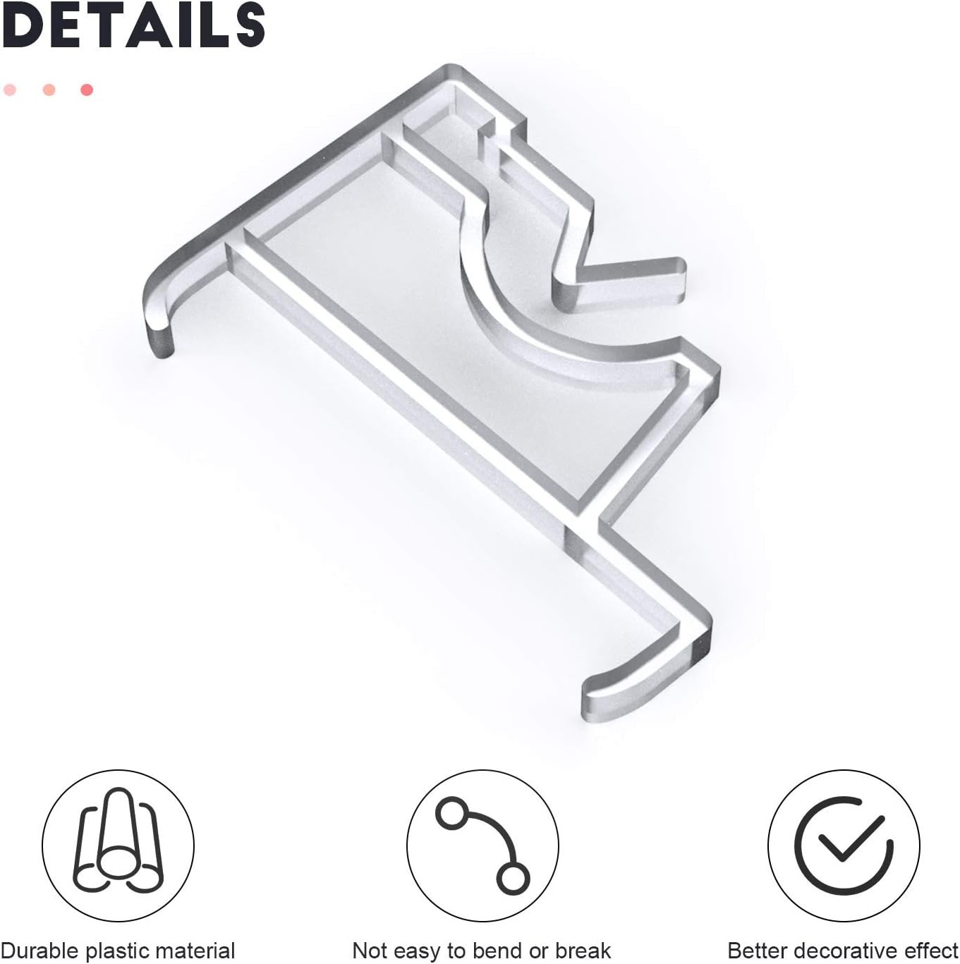 10 Pcs 2 Inch Hidden Valance Clips for Blinds Clear Plastic Blind Window Valance