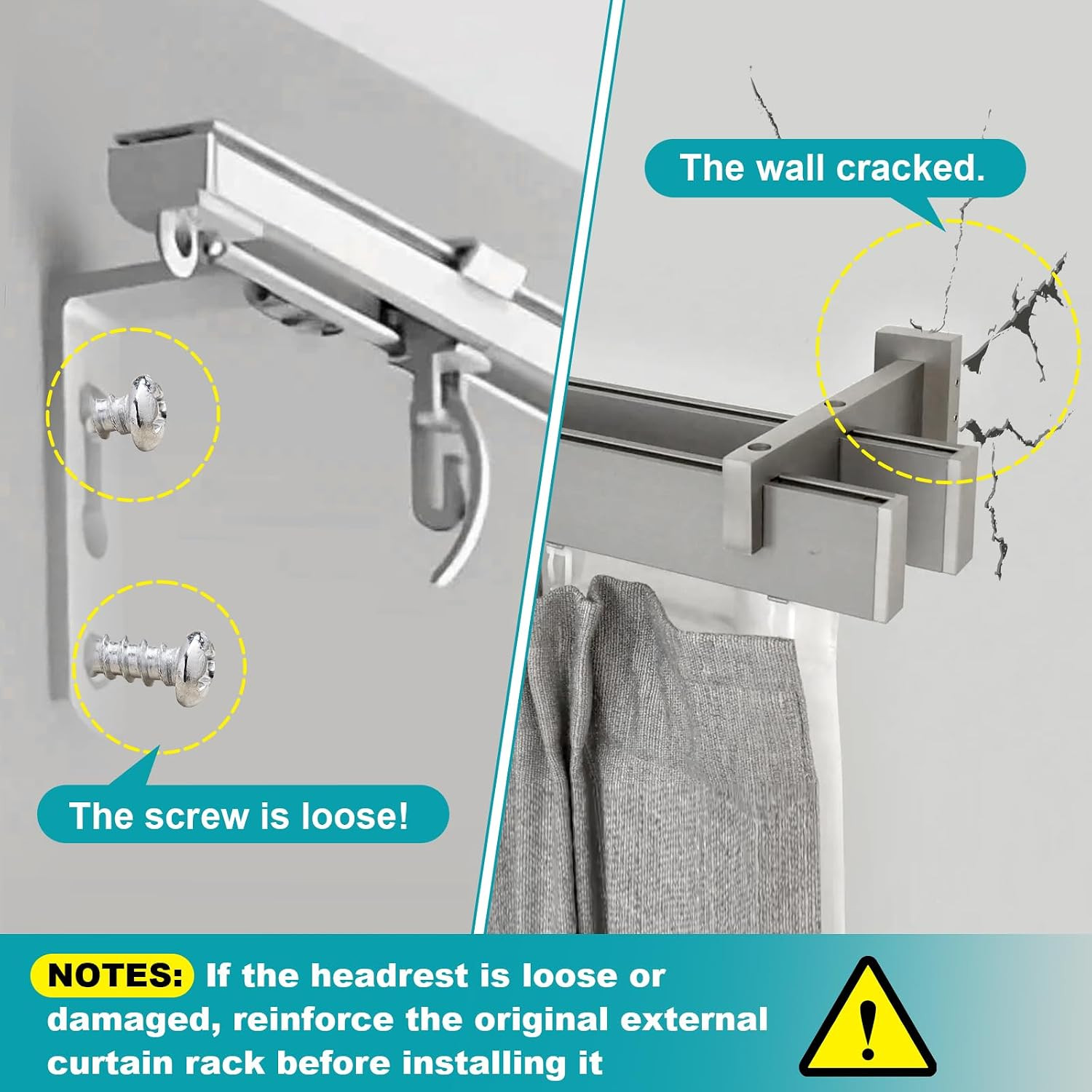 2 Pack Adjustable Curtain Rod Bracket Attachment for outside Mounted Blinds,Fit