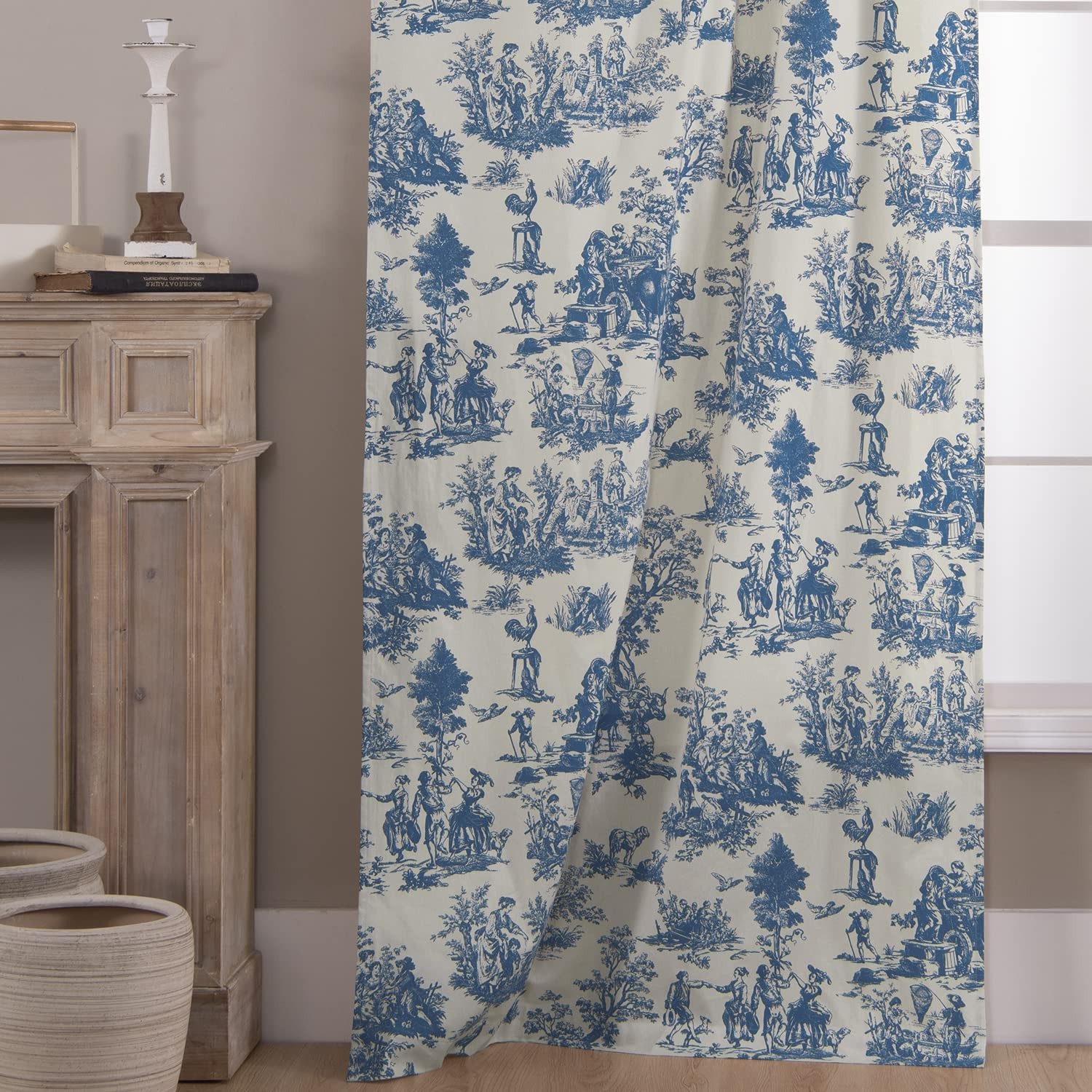Xtmyi Light Blue Curtains 48 Inch Length for Kitchen Window Bathroom,trendy Fren