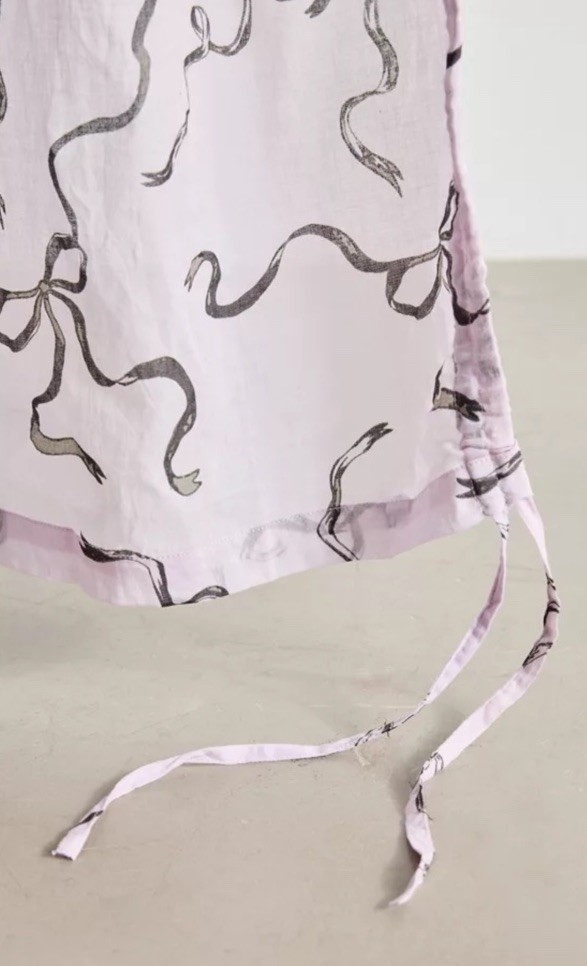 Urban Outfitters Roman Shade Printed Bows Window Panels (2) Lavender Cotton New