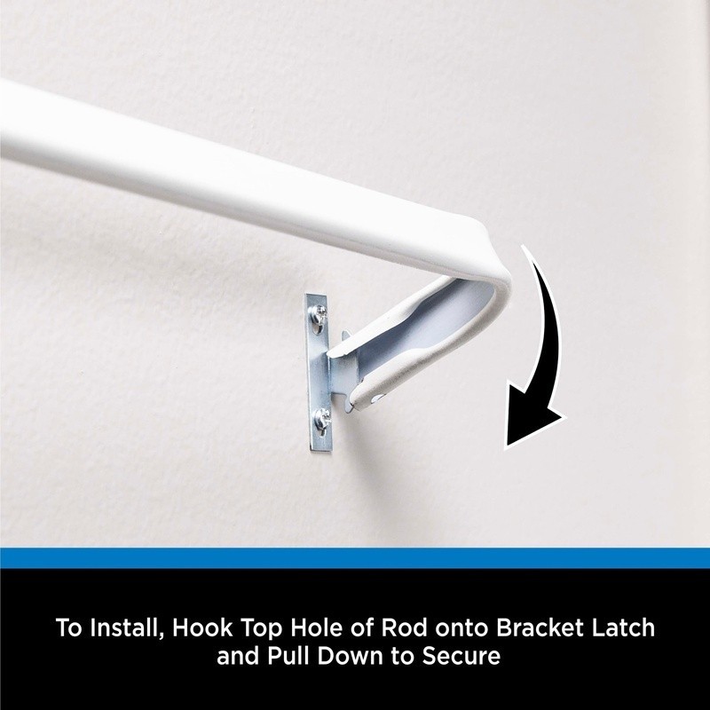 Adjustable Wrap Around Curtain Rod W/ Mounting Hardware Sidelight Control White