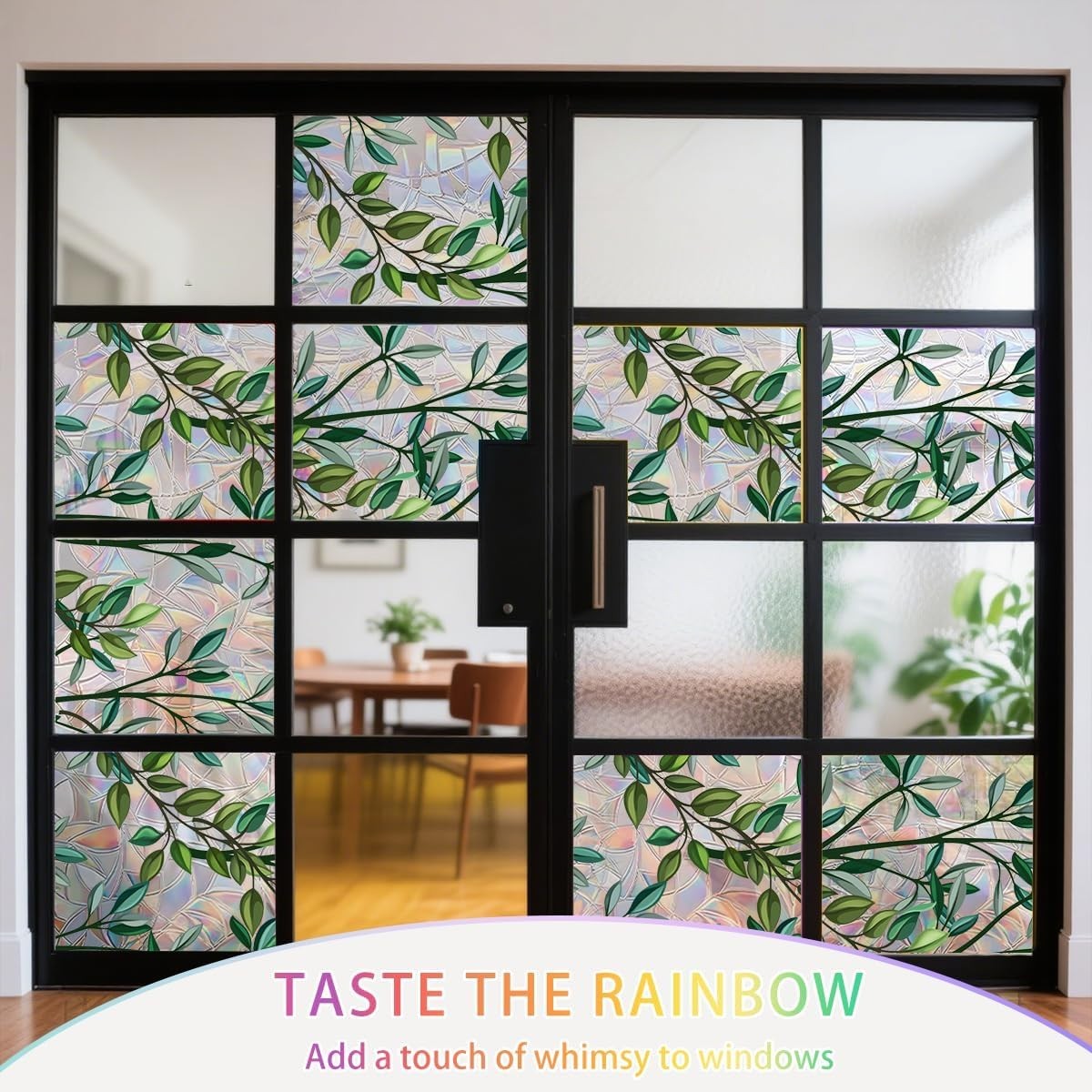 Eco-Friendly Leaf Pattern Window Film – 17.5 x 78.7 Inch Privacy Solution