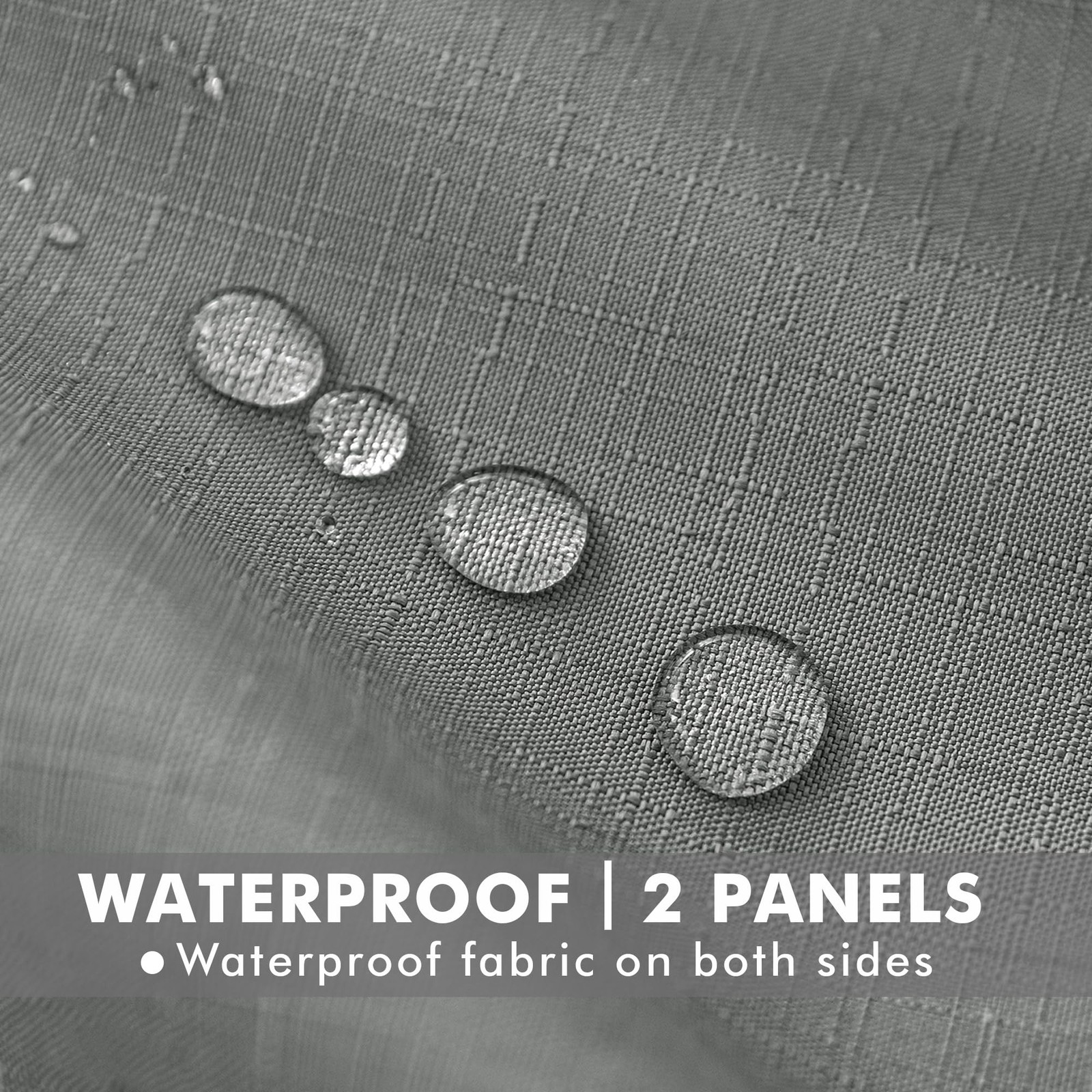 New HolidayIdeas 4 Panels Linen Outdoor Curtains for Patio Waterproof 54″ Wide x