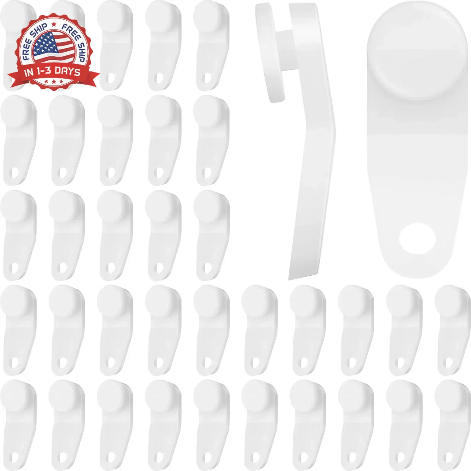 Patelai 100 Pieces Traverse Rod Slides Curtain Replacement White Plastic Snap in