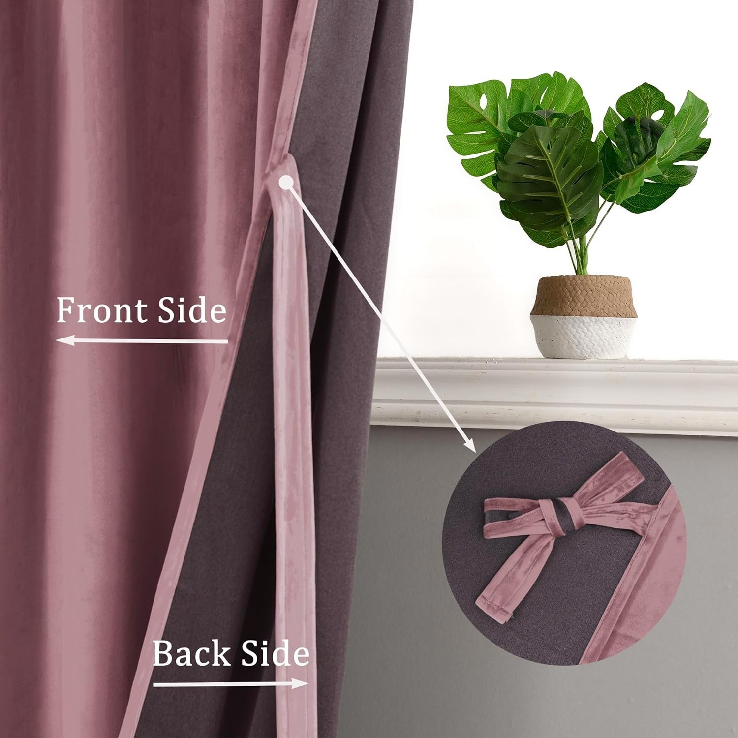 Velvet Curtains 96 inch Blackout Rod Pocket Thermal Insulated Soft Curtains R…