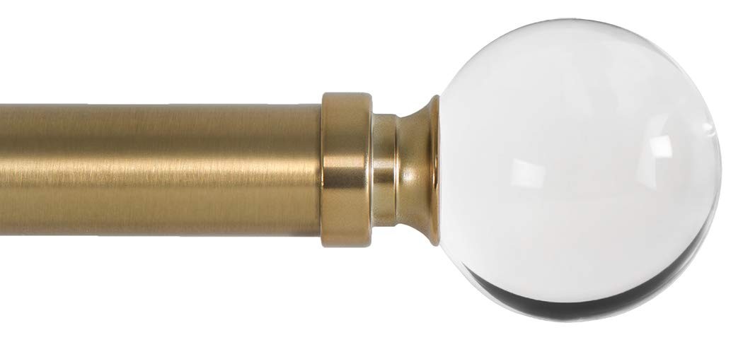Drapery Treatment Window Curtain Rod – Acrylic 1 inch Pole. 28 to 48 Inch. Wa…