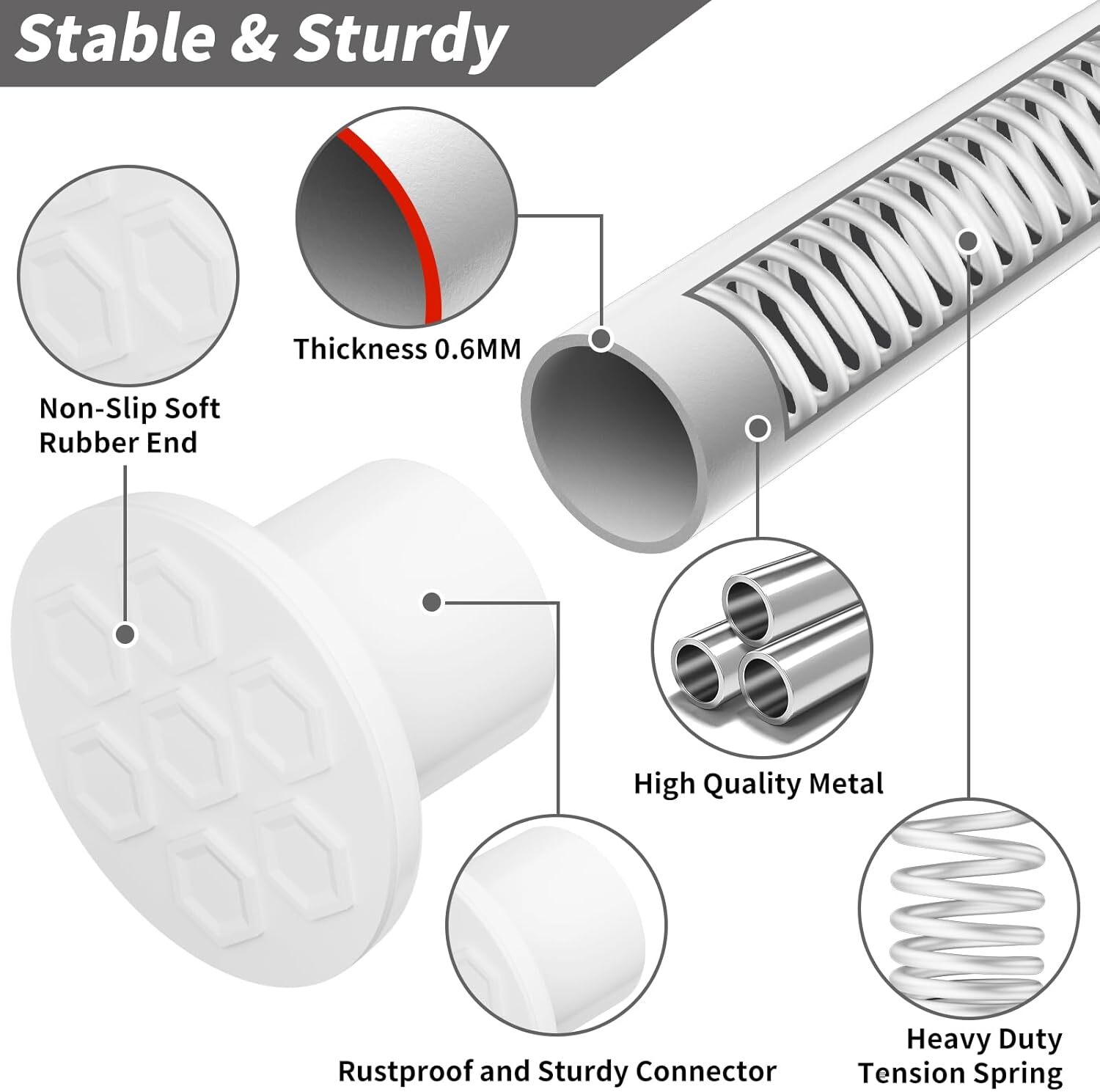 Room Divider Tension Curtain Rod,102-120 In No Drilling Tension Rods for Windows