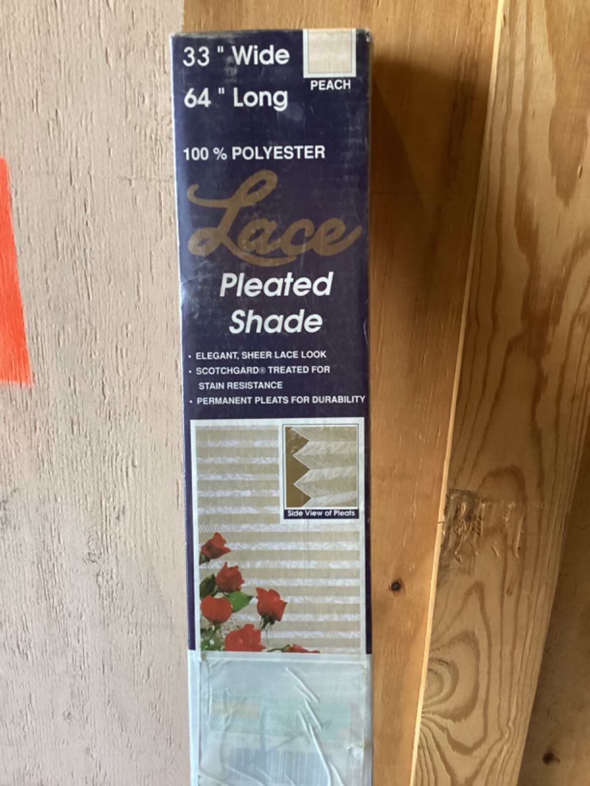 Lace Peach Color Sheet Pleated Window Shade 33″ x 64″ New in Box