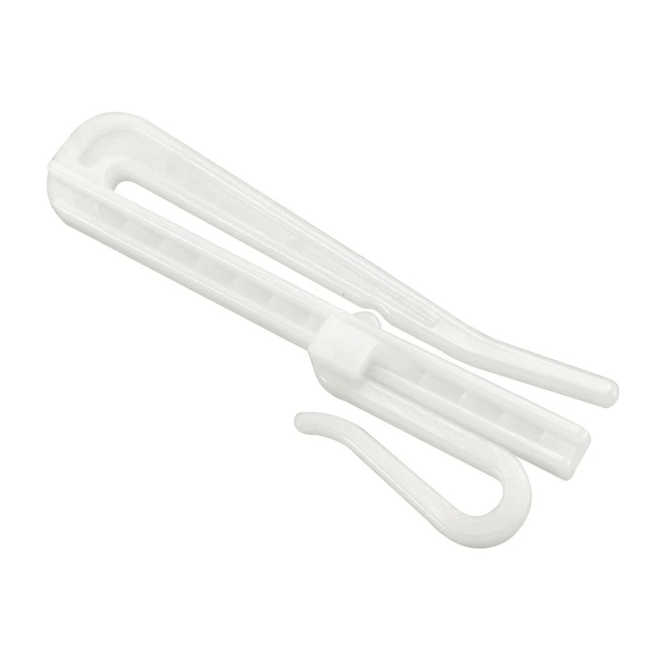 Adjustable Depth Pinch Pleat Locking Curtain Tape Clip Hook, Plastic, 23 Pcs