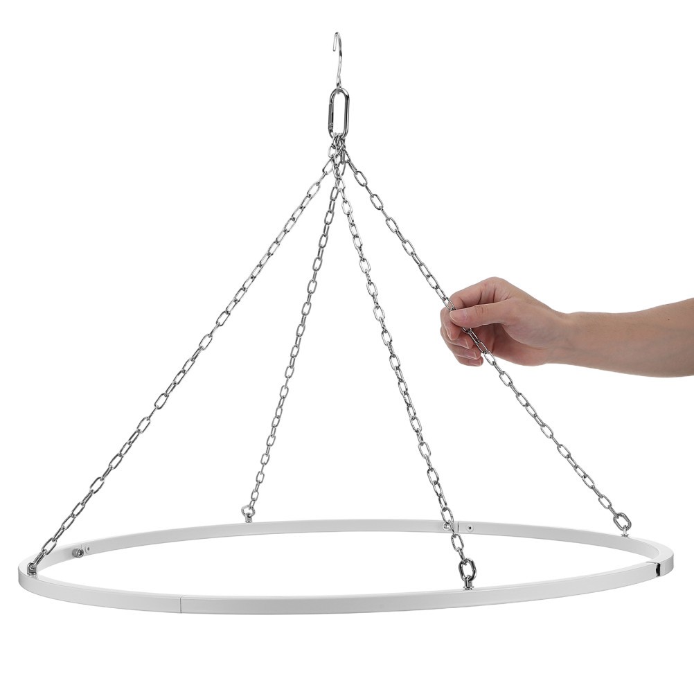 Hoop Ceiling Drapes Hanging Kit for Wedding – 23.62” Stainless Steel Canopy